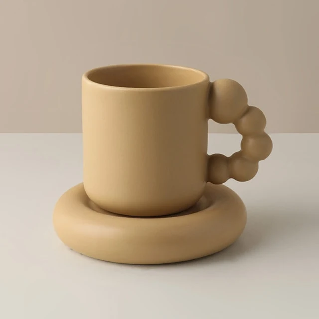 Nordic mug set- Bubble Handle Cup Set- Fairly bubble coffee and tea cup