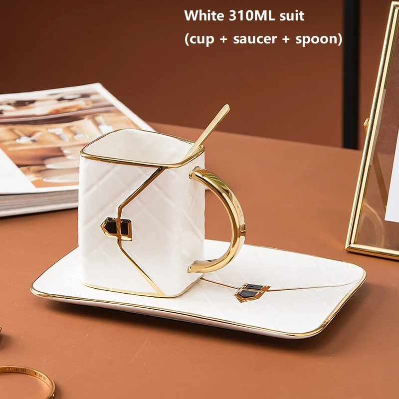 Elegant Bag Shape Coffee Tea Mug Set