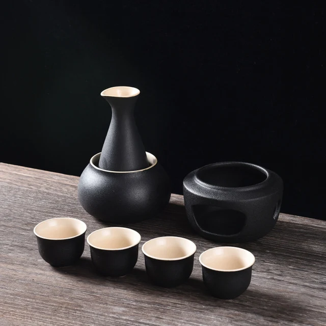 Ceramic Classic Sake Set with Warmer