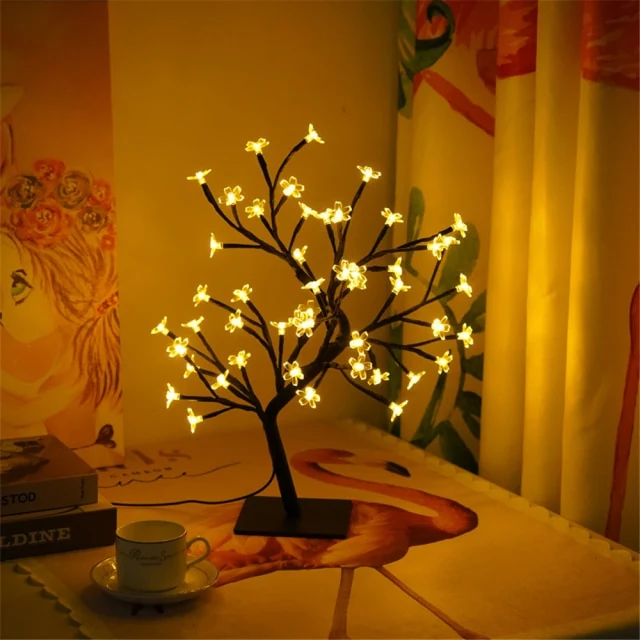 LED Table Lamp Rose Flower Tree Lights