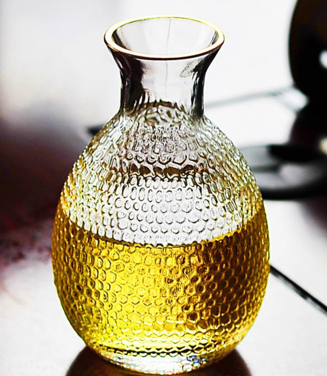 Japanese Glass Sake Pot Set with Warmer