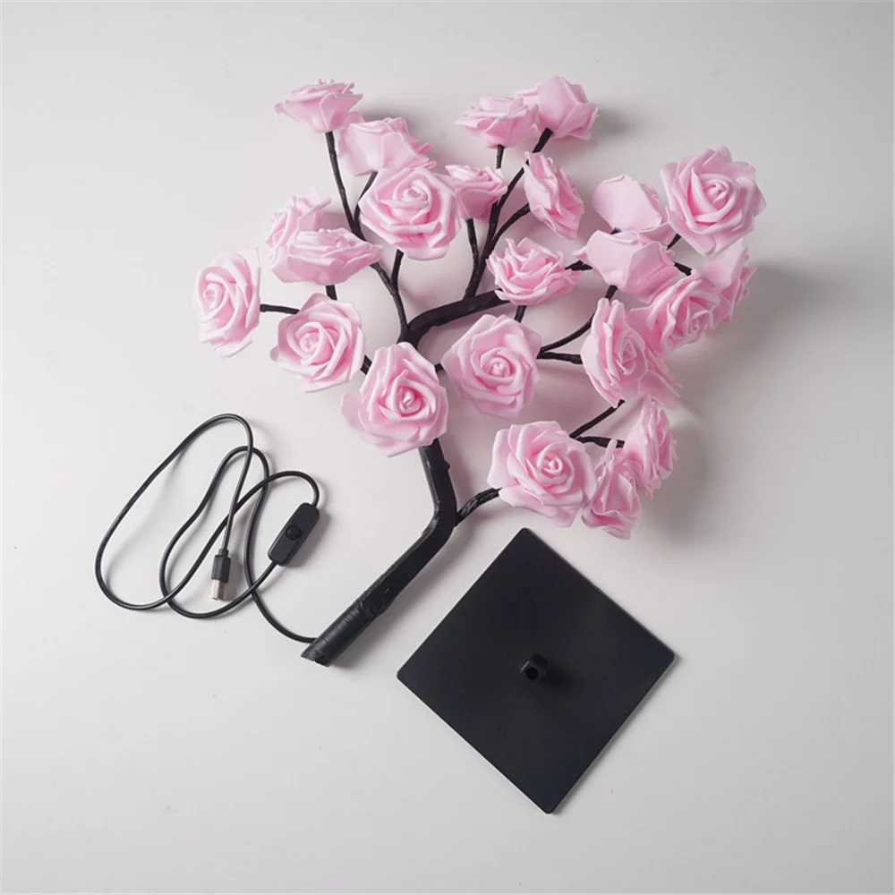 LED Table Lamp Rose Flower Tree Lights