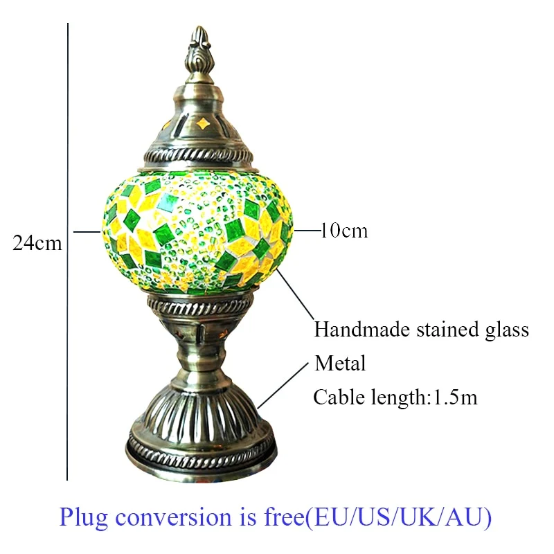 Handmade Turkish Stained Glass Table Lamp