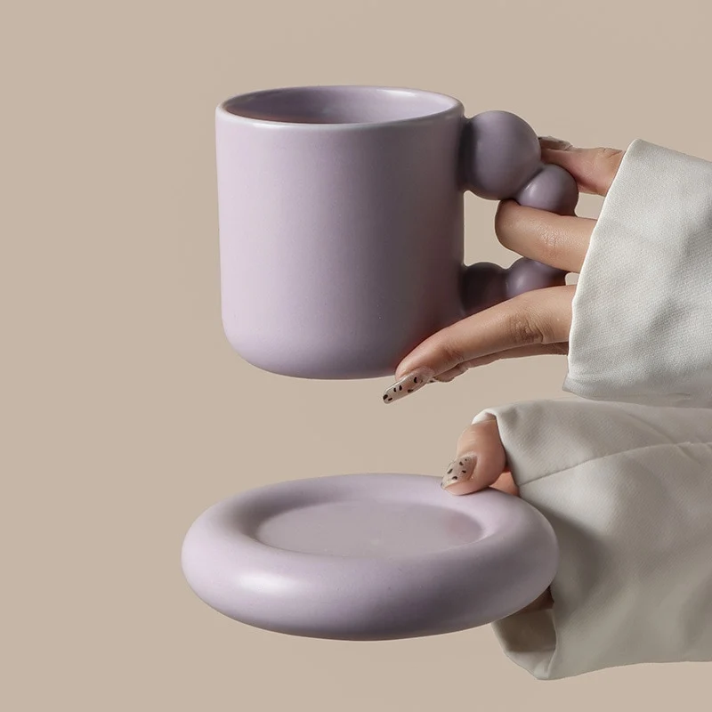 Nordic mug set- Bubble Handle Cup Set- Fairly bubble coffee and tea cup