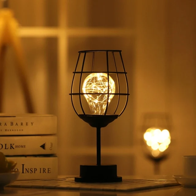 Wine Glass Bottle LED Table Lamp
