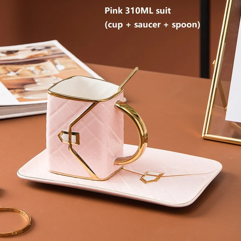 Elegant Bag Shape Coffee Tea Mug Set