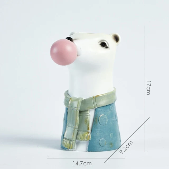 Cartoon Animal Head Flowers Plant Pot