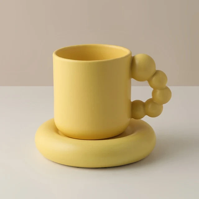 Nordic mug set- Bubble Handle Cup Set- Fairly bubble coffee and tea cup