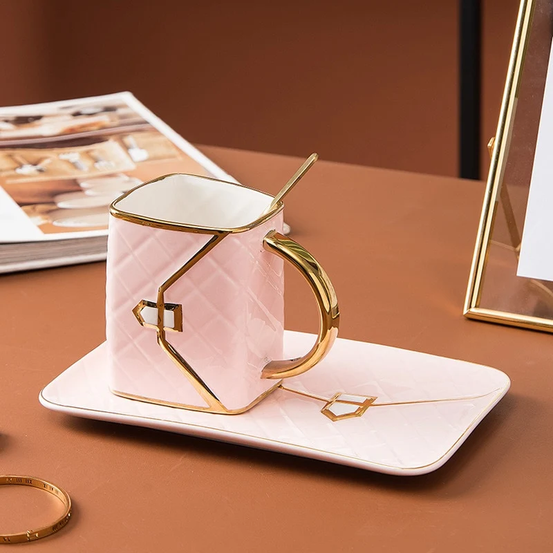 Elegant Bag Shape Coffee Tea Mug Set