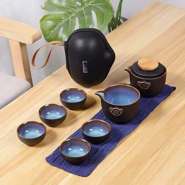 Ceramic Mini Travel Tea Set With 8 PCS