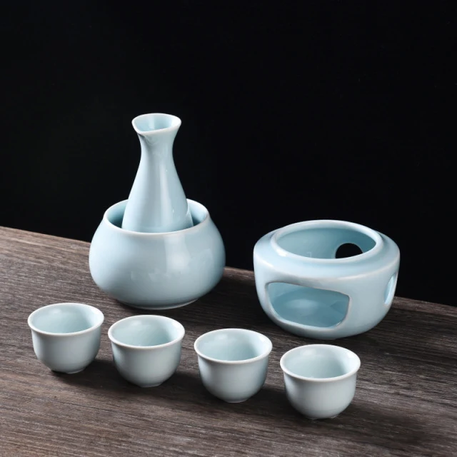 Ceramic Classic Sake Set with Warmer