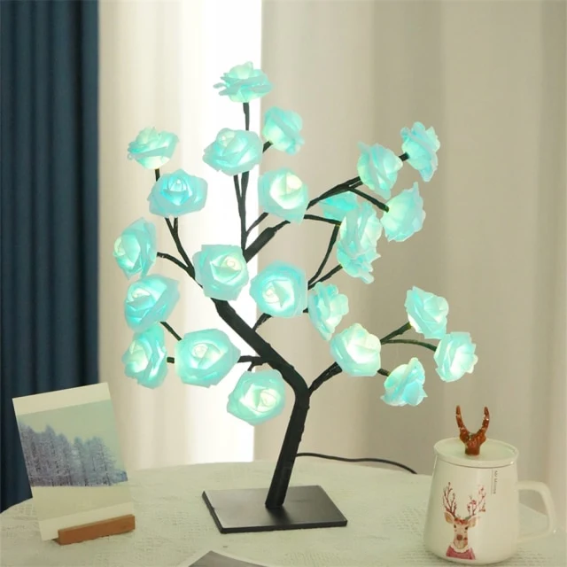 LED Table Lamp Rose Flower Tree Lights