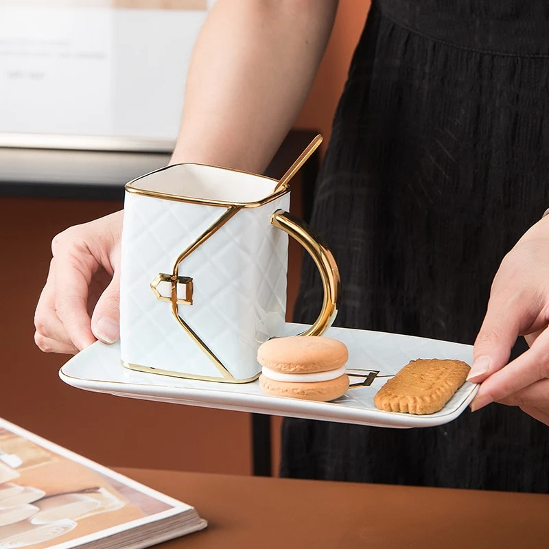 Elegant Bag Shape Coffee Tea Mug Set