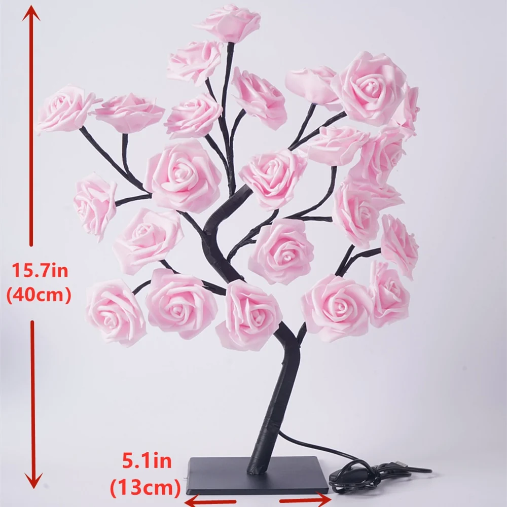 LED Table Lamp Rose Flower Tree Lights