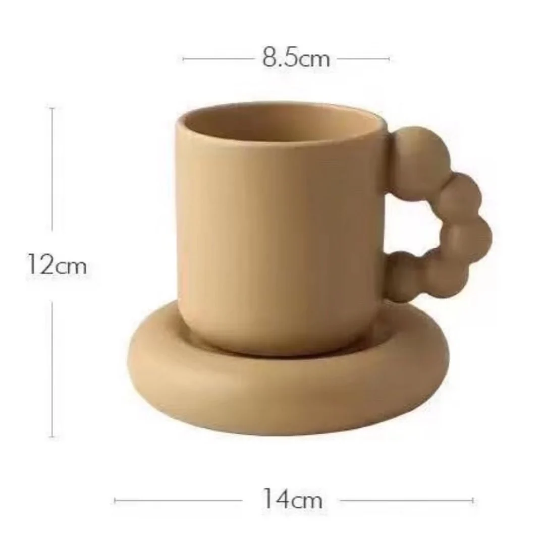 Nordic mug set- Bubble Handle Cup Set- Fairly bubble coffee and tea cup