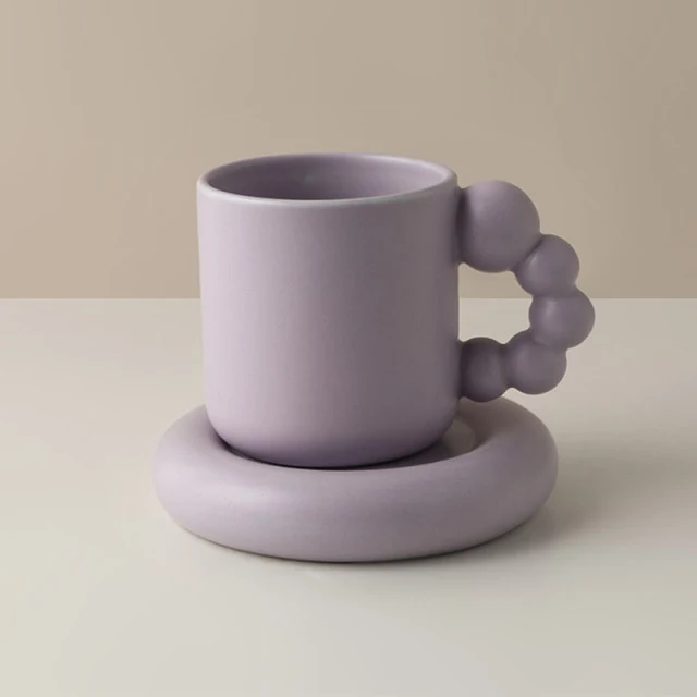 Nordic mug set- Bubble Handle Cup Set- Fairly bubble coffee and tea cup